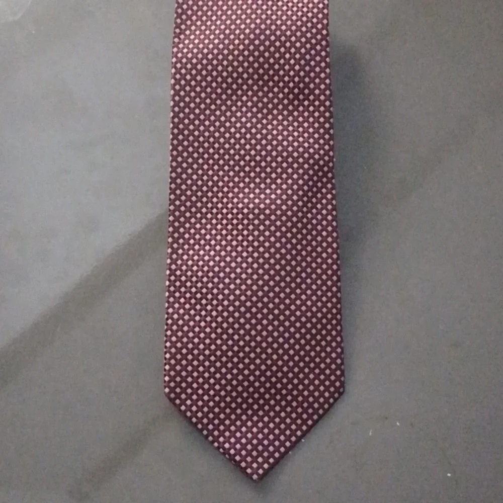 Joseph Abboud Burgundy, Brown and Pink Patterned Tie